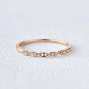 0.10CTW Round Brilliant Cut Half Eternity Thine Vintage Wedding Band Mapple Gems